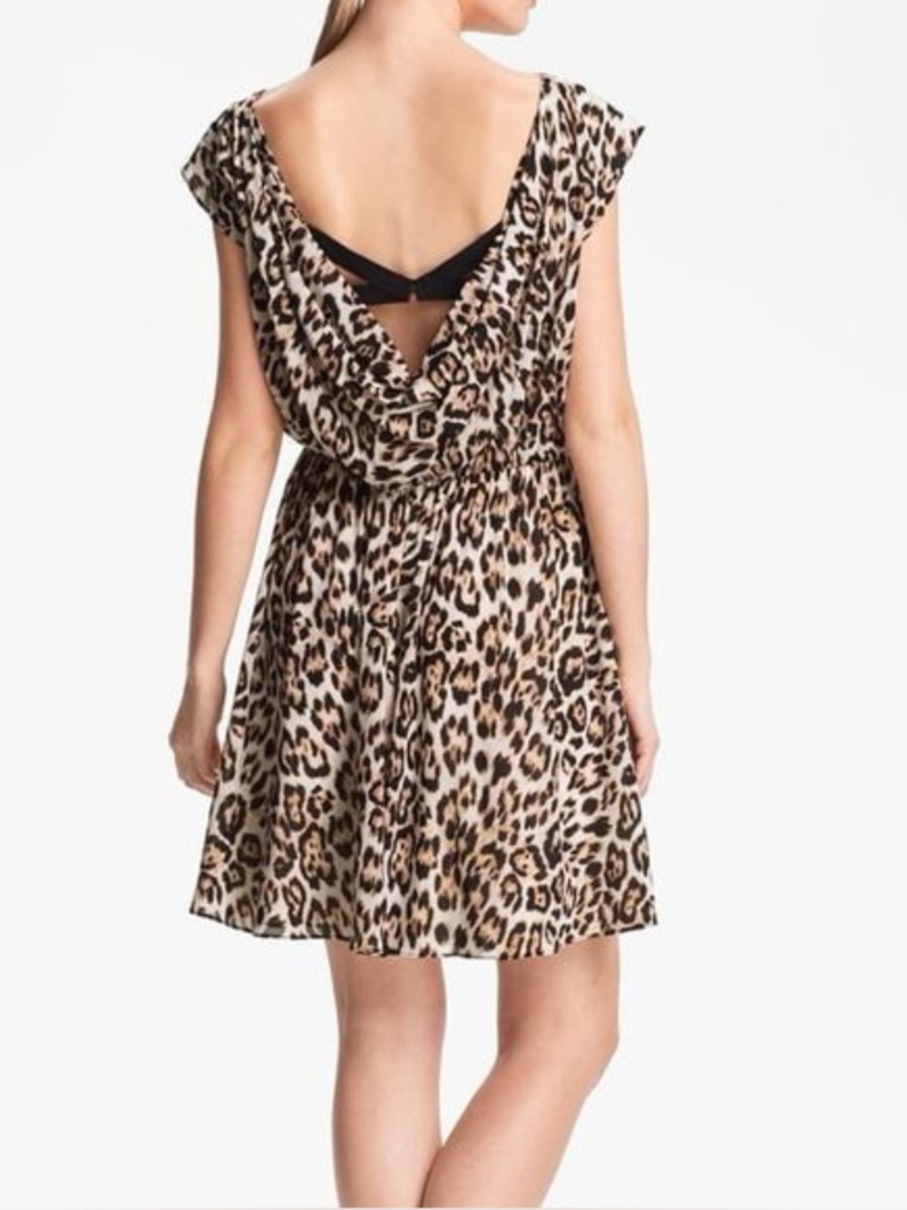 Alice + Olivia Shellie Leopard Print Cowl
Back Mini Dress Size XS